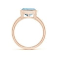 thumbnail image 2 of ANGARA Natural Bezel-Set Solitaire Cushion 2.7 ct Aquamarine Ring in 14K Rose Gold for Women (Size-9mm) | March Birthstone, Birthday, Anniversary, Jewelry Gift for Women | Natural Aquamarine Ring, 2 of 9