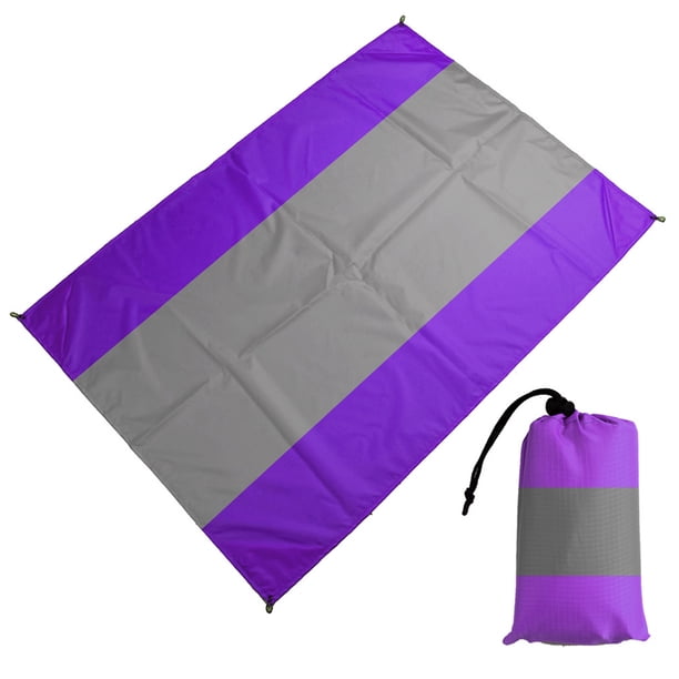 Estera de playa para exteriores, impermeable, ligera, plegable, portátil, manta de bolsillo, estera de picnic, estera grande y compacta, sin arena, de secado rápido, con 4 esquinas