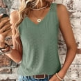 thumbnail image 2 of AherBiu Beach Tank Tops for Women Eyelet Hole Lightweight Vacation V Neck Sleeveless Summer Top Tees Shirts, 2 of 7