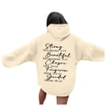 thumbnail image 4 of TINZ Sweat à Capuche Imprimé Lettre pour Femmes, Manches Longues, avec Poches, Décontracté, Fermeture Éclair devant, 4 of 4