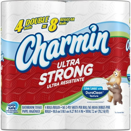 Charmin Ultra Strong Double Roll Bathroom Tissue, 176 sheets, 4 Rolls