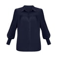 thumbnail image 4 of Shirts For Women Button Down Shirts Long Sleeve V Neck Tops Wrinkle Collared Work Solid Blouses Tops Womens Tops, 4 of 4
