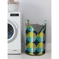 thumbnail image 3 of Abstract Laundry Bag, Continuous Pattern with Retro Rounds Geometry Themed Illustration, Hamper Basket with Handles Drawstring Closure for Laundromats, 13" x 19", Multicolor, by Ambesonne, 3 of 4