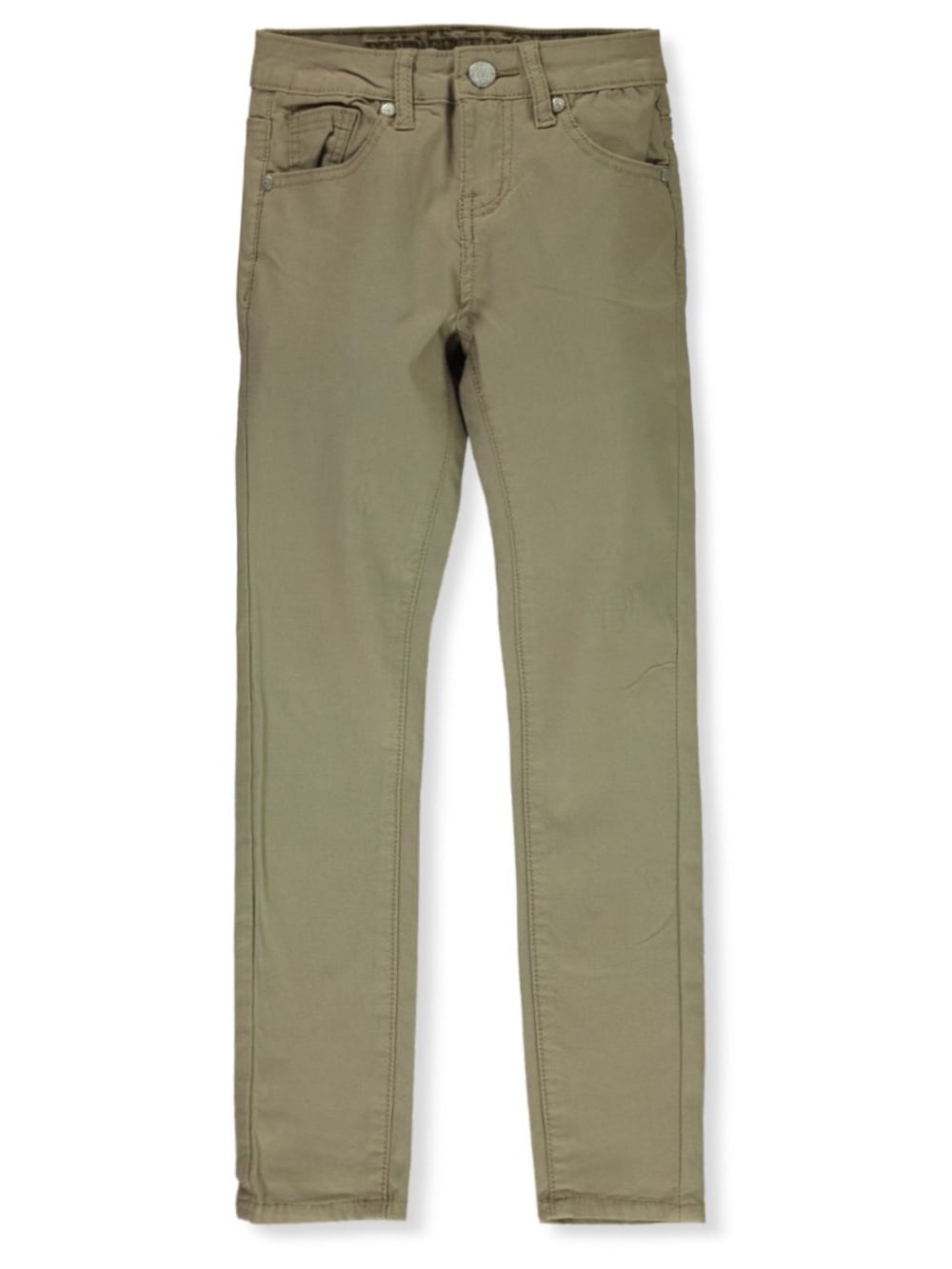 VIP Jean Girls' Super Stretch Skinny Pants khaki, 7 (Big Girls