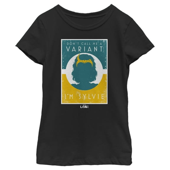 Girl's Marvel Loki I'm Sylvie Graphic Tee Black X Large