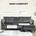thumbnail image 4 of HOMCOM L-Shaped Convertible Sectional Sofa with Movable Ottoman, Grey, 4 of 10