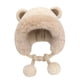 thumbnail image 3 of Gorro de felpa de invierno con orejeras, grueso, de tendencia, para esquí, térmico, para trampero, para el frío. Beige, 3 of 7