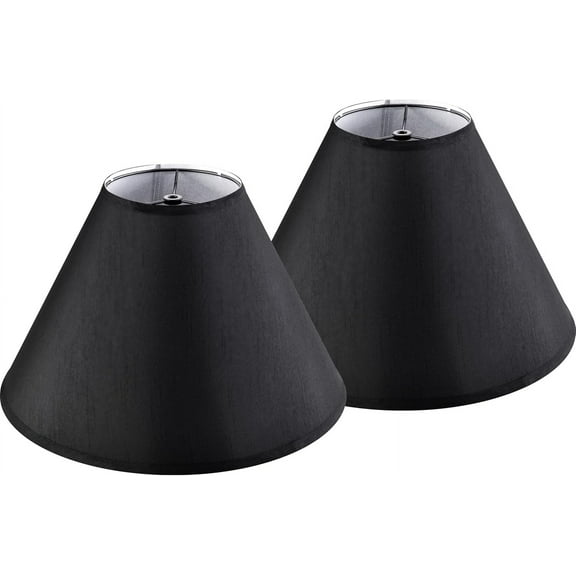 GO&SO Set of 2 Black Lamp Shade Fabric Large Lamp Shades,Barrel Lamp Shades 6.5 x 16.3 x 10.5 inch,Replacement Lamp Shades for Table Lamps,Floor Lamps,Spider Lamp Cover Handcrafted, Assembly Required