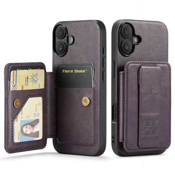 Designed for iPhone 17 Case Wallet with RFID Blocking Card Holder PU Leather Credit Card Slots Cash Pocket Phone Cases for Men Women Back Flip Magnetic Clasp Protective Cover,Purple