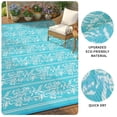 thumbnail image 5 of HIWEAVERLight Blue8'x 10' Outdoor Rug Garden Decor Geometric Floral Carpet Plastic Straw Waterproof Reversible Patio Area Rug for Balcony Deck Picnic Portable Camping Mat, 5 of 8
