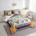 thumbnail image 3 of Feelyou Hippie Horse Animal Bedding Comforter Set 7 Pieces, Mandala Western Damask Full Bedding Set, Vintage Bohemian Style Reversible Fitted Sheet Flat Sheet, Lightweight Room Decor, 3 of 8