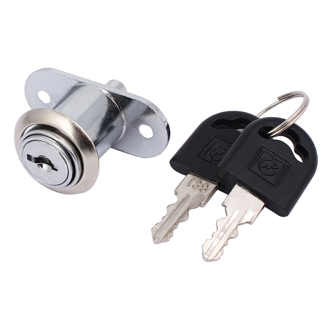 Door Showcase Metal Sliding Locking Tubular Plunger Lock Silver