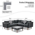 thumbnail image 2 of Harper & Bright Designs Outdoor Wicker Sofa Set with Coffee Table, 4 Pieces Patio Rattan Modular Conversation Set with Wood Leg, All Weather PE Wicker L Shaped Couch for Garden Backyard, Black+ Gray, 2 of 12