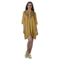 thumbnail image 1 of Moomaya Tunique Brodée Manches 3/4 Robe Chemises Femmes Grande Taille Robe d'Été, 1 of 6