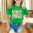 thumbnail image 2 of Summer Big Boys T Shirts 100 Days Of School Breathable Cartoon Print T Shirt Happy 100Th Day Pullover Top Green Athletic Performance Shirts 10-11T, 2 of 4