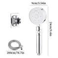 thumbnail image 5 of Tuvgenk Handheld Shower Head High Pressure Shower Head Detachable Replacement Silver 8 Spray Modes Plastic for Home Bathroom, 5 of 5