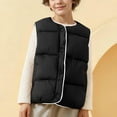 thumbnail image 2 of Fesfesfes Winter Kids Sleeveless Outwear Puffer Jacket Girls Boys Lightweight Zipper or Buttons Warm Outerwear Coat with Pocket Fashionable Quilted Tops Thick Casual Wear(Black#1,3 Years), 2 of 7