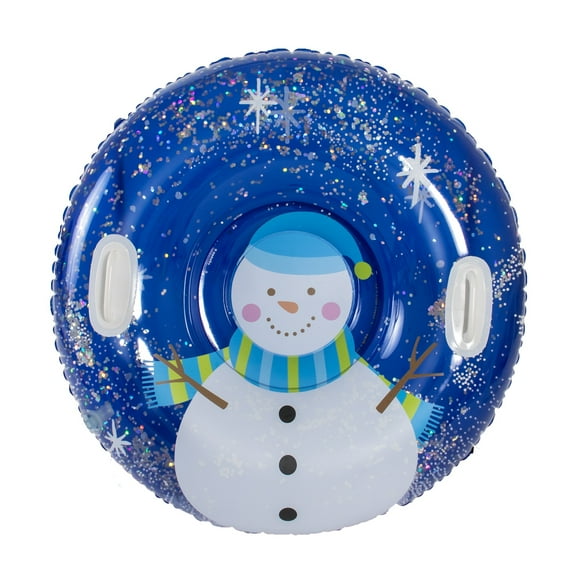 Inflatable Glitter Snowman Snowglobe Tube