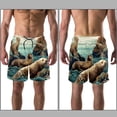 thumbnail image 3 of luoweisi Men's Beach Shorts Quick Dry Swim Trunks with Mesh Lining Sea Lion S, 3 of 5