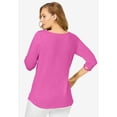 thumbnail image 2 of Jessica London Women's Plus Size Stretch Cotton Lattice Boatneck Tunic, 2 of 6