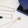 thumbnail image 2 of Collares en capas para mujer Yashi con flor de nacimiento bañado en oro de 14 k y moneda de corazón grabada Flores de cerezo Mar, 2 of 4