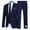 Navy Blue, variant on Men's Dress Suit 2 Pieces Formal Business Solid Tuxedos Blazer with Pants Wedding Party Office Work Navy Blue 6XL