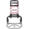 thumbnail image 2 of Professional Heavy-Duty 150 Pound (lb) Capacity Aluminum Folding Hand Truck/Luggage Cart (Black/Silver) with Adjustable Handle, Folding Away Wheels, and Bungee Cord, 2 of 8