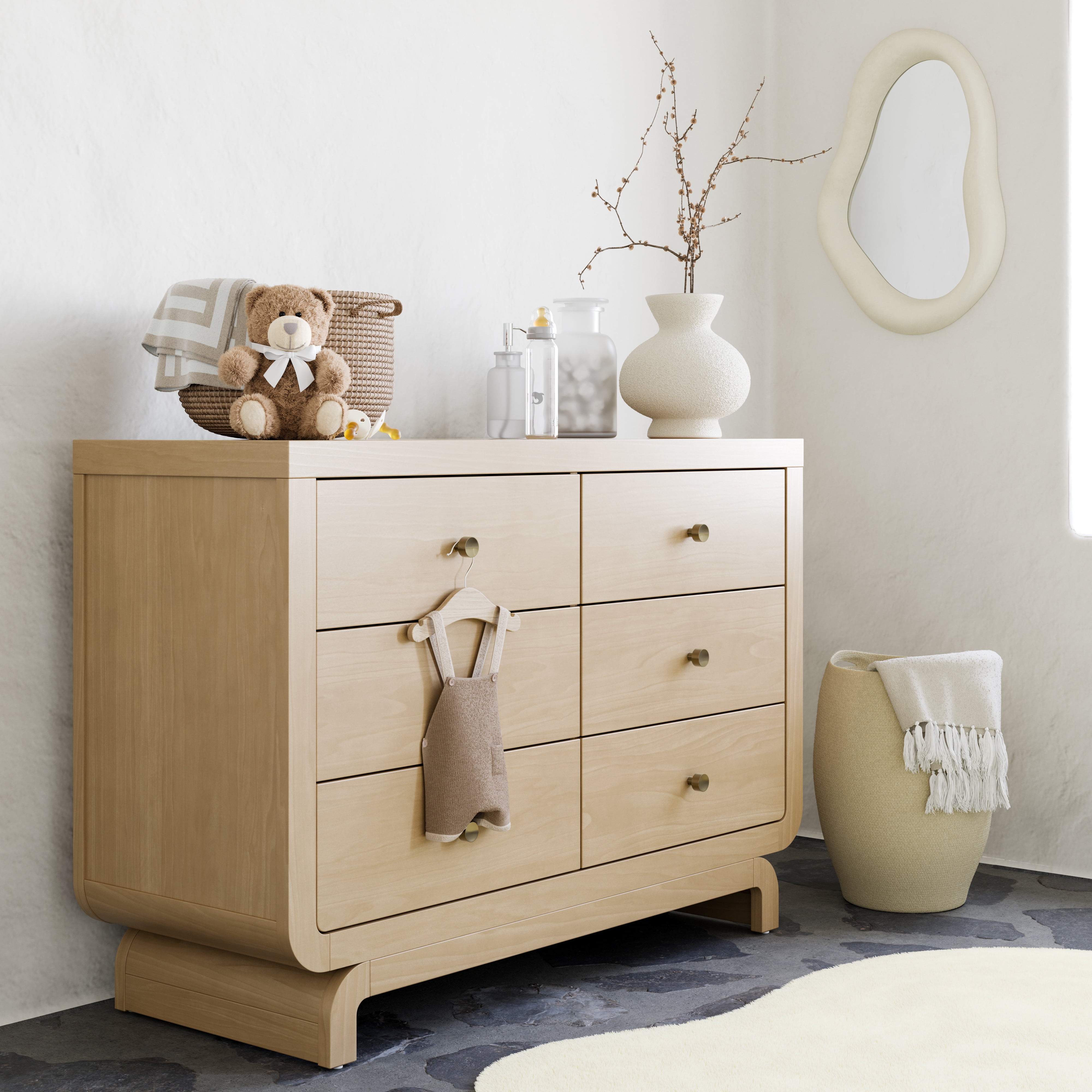 Art of Nursery by Storkcraft Santorini 6 Drawer Nursery Double Dresser, Driftwood
