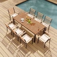 thumbnail image 4 of Costway 9 PCS Outdoor Dining Table & Chairs Set Table with Acacia Wood Top Umbrella Hole, 4 of 8