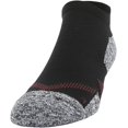 thumbnail image 3 of Gildan Mens Active Strategic Cushion No Show Socks with Tab Back, Multipairs 12 Black/Grey/Merlot 12-pairs Shoe Size: 6-12, 3 of 6
