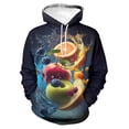 thumbnail image 4 of Sudadera con capucha con estampado 3D de frutas de limón, fresa y naranja para hombre, sudaderas informales holgadas de talla grande, ropa para hombre, 4 of 5