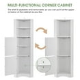 thumbnail image 4 of Tropow Tall Bathroom Corner Cabinet, Freestanding Storage Cabinet with Doors and Adjustable Shelves, MDF Board, White, 4 of 6