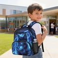 thumbnail image 3 of KUIFORTI Wolf Lighting Toddler Backpack Boys Kids School Bag with Multiple Storage Pockets Adjustable Straps 13.5 Inch for Preschool Kindergarten Daily Use, 3 of 7