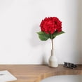 thumbnail image 5 of Faux Hydrangea Stem, Artificial Silk Flower with Full Bloom and Lifelike Leaves, 23.62 Inch Red Floral Pick for Wedding Home Vase Decor, 5 of 7