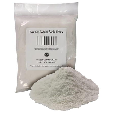 NatureJam Agar Agar Powder 1 Pound-Premium Gel Strength Gelatin Substitute For Vegans.