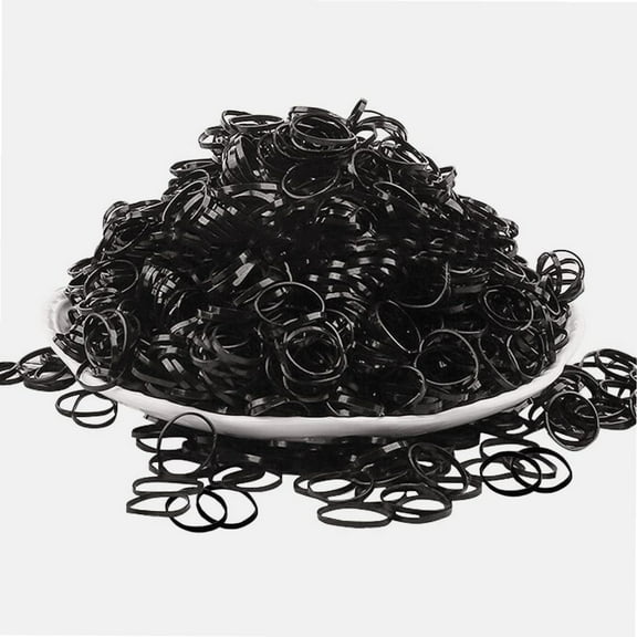 2000PCS Elastics Hair Bands Small Hair Ties No Damage Girls Rubber Bands For Hair Baby Black Mini Rubber Bands No-slip Ponytail Holders Hair Accessory