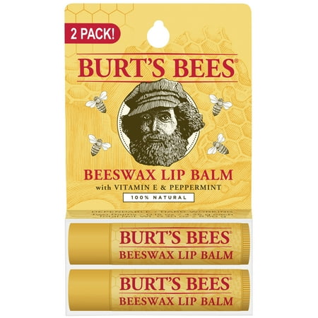 Mandarin Lip Balm - Burt's Bees 100% Natural Moisturizing Lip Balm, Beeswax, 2 Tubes in Blister Box
