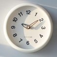 thumbnail image 3 of 10 inches-Silent clock wall clock living room bedroom cream style simple modern creative decoration round small clock free of punching, 3 of 4