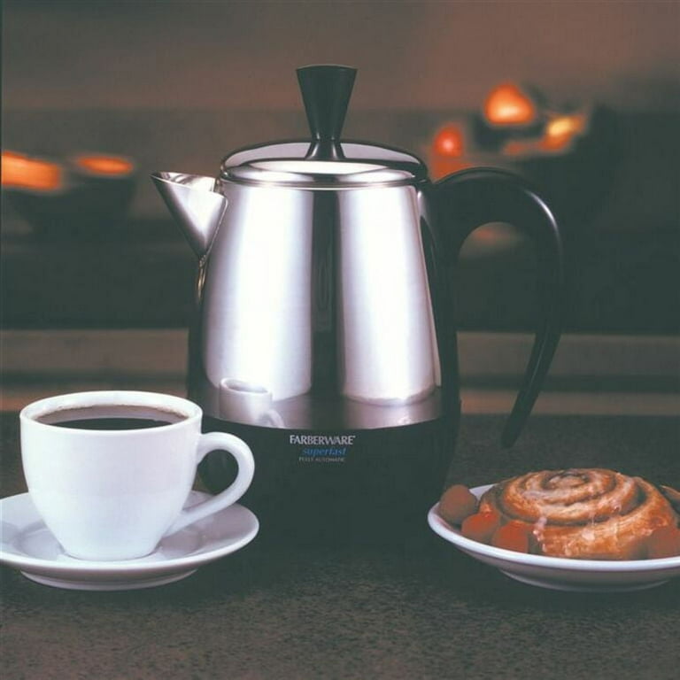 Farberware Percolator Coffee Pot Superfast 2-4 Cup 485F E70052 Model 00SS  W/ Box