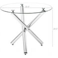 thumbnail image 2 of Round Dining Table for 2-4 People, 36" Modern Glass Kitchen Table,Small Dining Table Coffee Table, Clear Tempered Glass Tabletop with Silver Metal Legs for Home, Conference, Office & Restaurant, 2 of 14