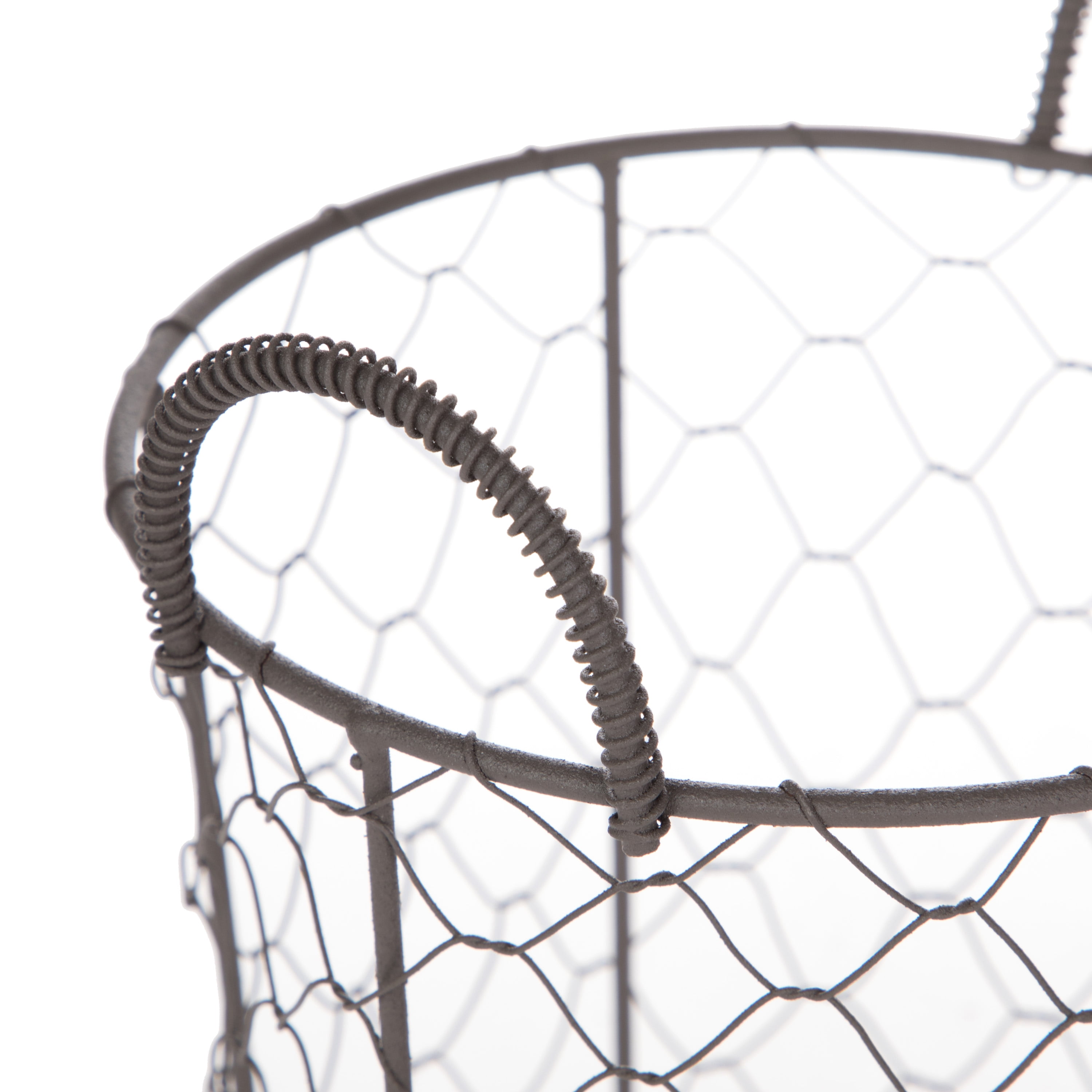 (4 pack) Mainstays Small Brown Chicken Wire Storage Basket with Handles