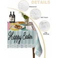thumbnail image 2 of Easter Table Cloth, Waterproof Tablecloth for Rectangle Tables, Polka Dot Bunny Farmhouse Vintage Green Striped Reusable Washable Fabric Table Cover for Restaurant Kitchen Dining Tables 60"x102", 2 of 9