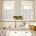 thumbnail image 4 of Floral Kitchen Curtains and Valances Set, Rod Pocket Curtains Tier Farmhouse Window Curtains 24 Inch Length, Spring Summer Rose Blossom Elegant Printed 3 Piece Kitchen Curtains Set, 4 of 6