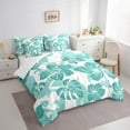 thumbnail image 3 of Feelyou Cartoon Cherry Blossoms Bedding Comforter Set 7pcs, Cyan Tropical Palm King Bedding Sets, Teens Kids Boys Girls Reversible Bed Sheets, Breathable Home Decor, 3 of 8