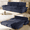 Dark Blue, variant on 94.5" Pull Out Couch King Size, Futon Sofa Bed, 3-in-1 Convertible Sleeper Sofa Bed with Cushion Armrest, Modern Corduroy Loveseat Couches for Living Room, Small Space, Apartment, Camel