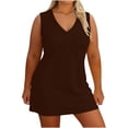 thumbnail image 2 of XiYing Robes Décontractées pour Femmes, Robe Décontractée Ample à Col en V pour Femmes Grande Taille, Manches Courtes Tenue d'Intérieur, Coupe Confortable pour Journées Relax, TG-5TG,, 2 of 6