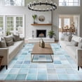 thumbnail image 4 of 5x7 Washable Area Rug, White Blue Color Block Non-Slip Large Rectangle Rug for Living Room Bedroom, Summer Watercolor Square Ocean Indoor Floor Mat for Home Decor, 4 of 9