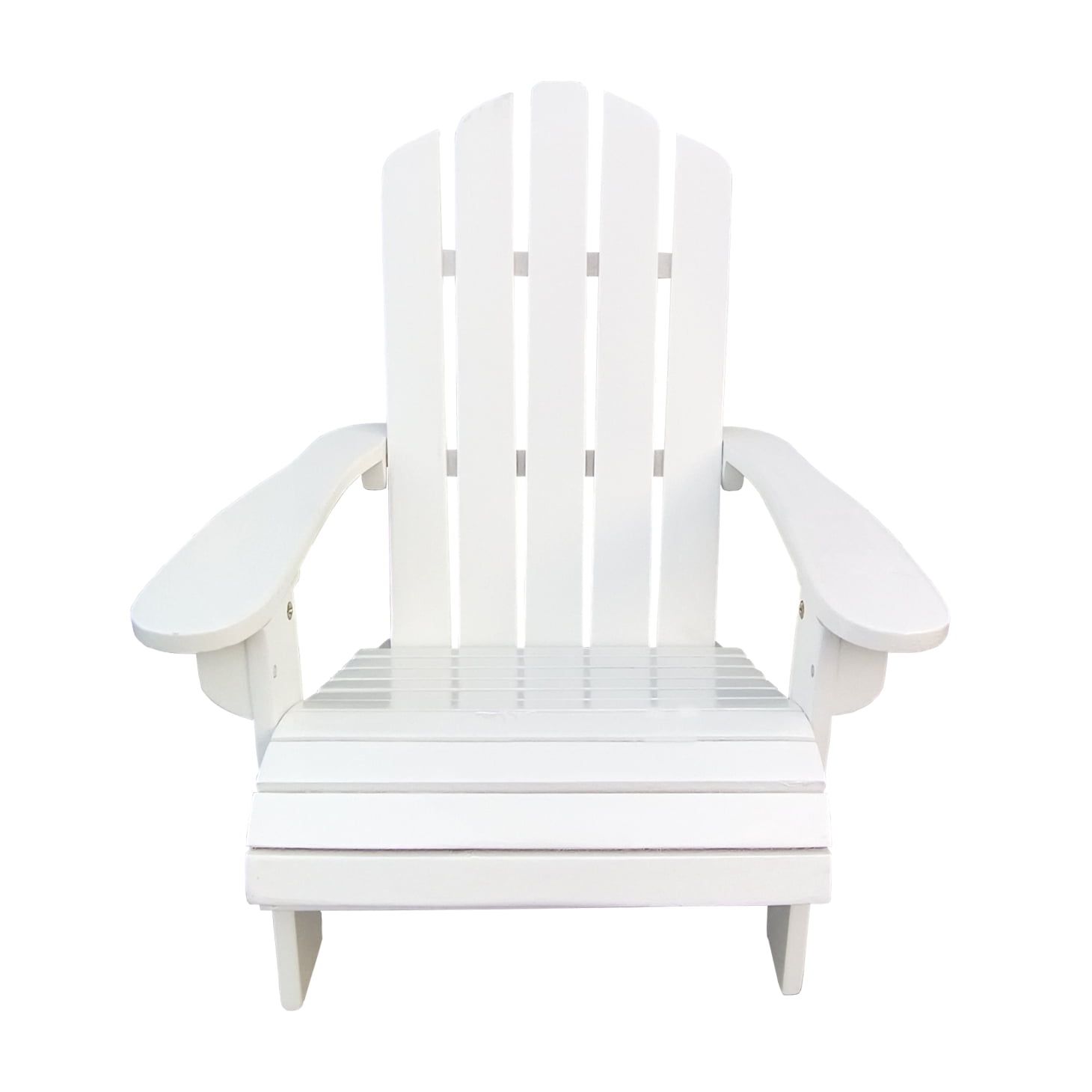 Kids Adirondack Lawn Chairs with Wide Armrest and Wood Frame,Foldable Lounge Chair with Adjustable Backrest, Plastic Chairs with Curved Seat for Patio, Deck, Yard, Garden, White