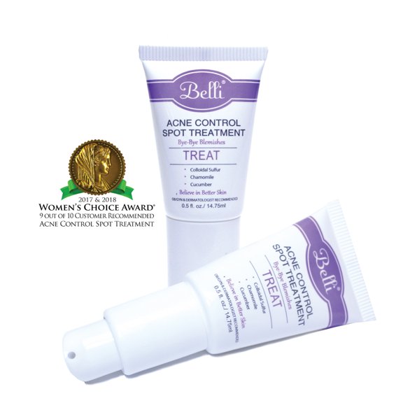 Belli Pregnancy Safe Acne Control Spot Treatment (0.5 Ounces) - Clear Blemishes & Prevent Breakouts - Tea Tree Oil, Chamomile, and Colloidal Sulfur