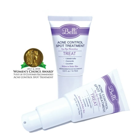 Belli Pregnancy Safe Acne Control Spot Treatment (0.5 Ounces) - Clear Blemishes & Prevent Breakouts - Tea Tree Oil, Chamomile, and Colloidal (Best Fast Acting Acne Spot Treatment)
